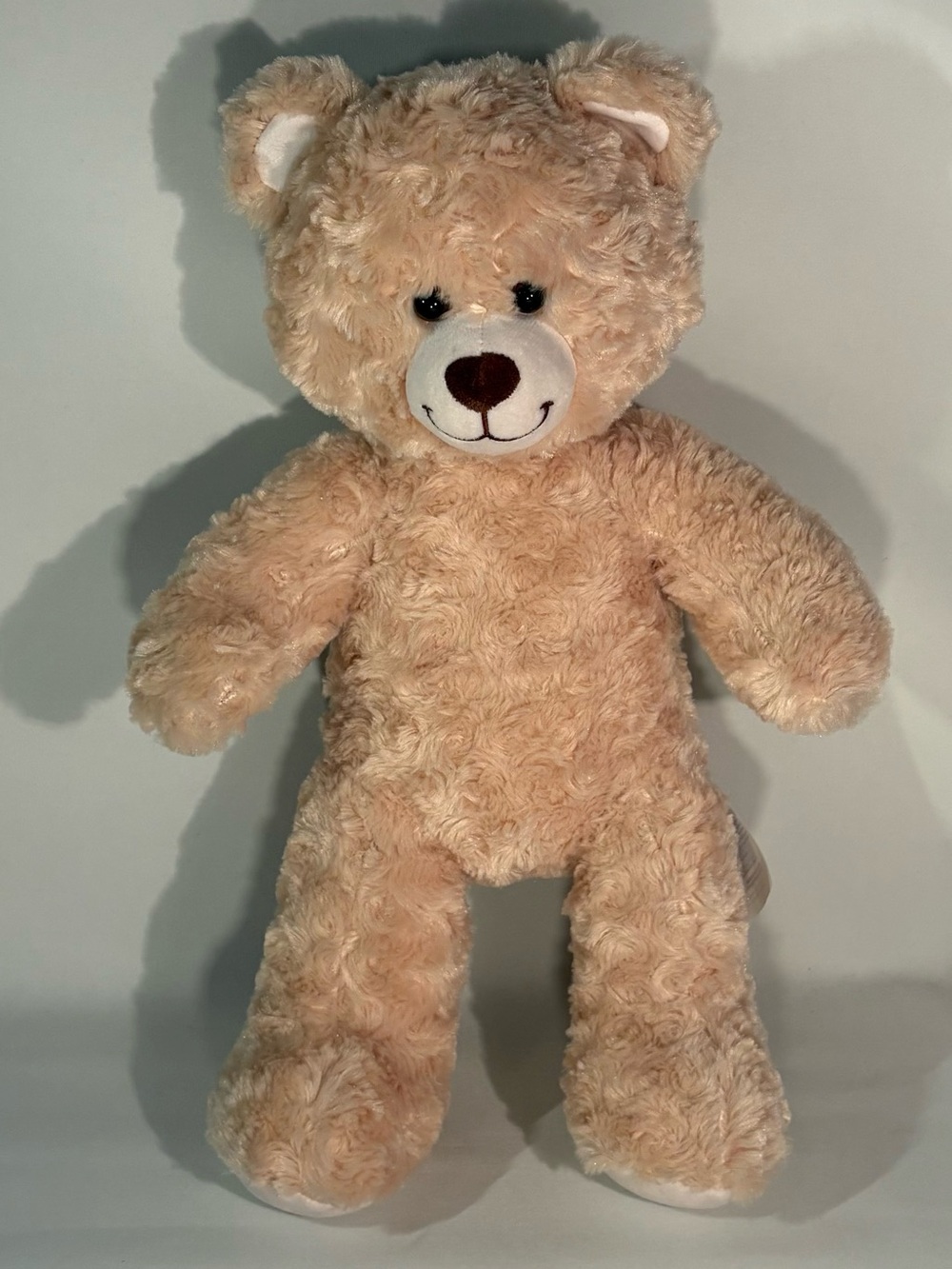 BUILD-A-BEAR TAN SWIRL CURL HAPPY HUGS CREAM LIGHT BROWN TEDDY BEAR 16" PLUSH
